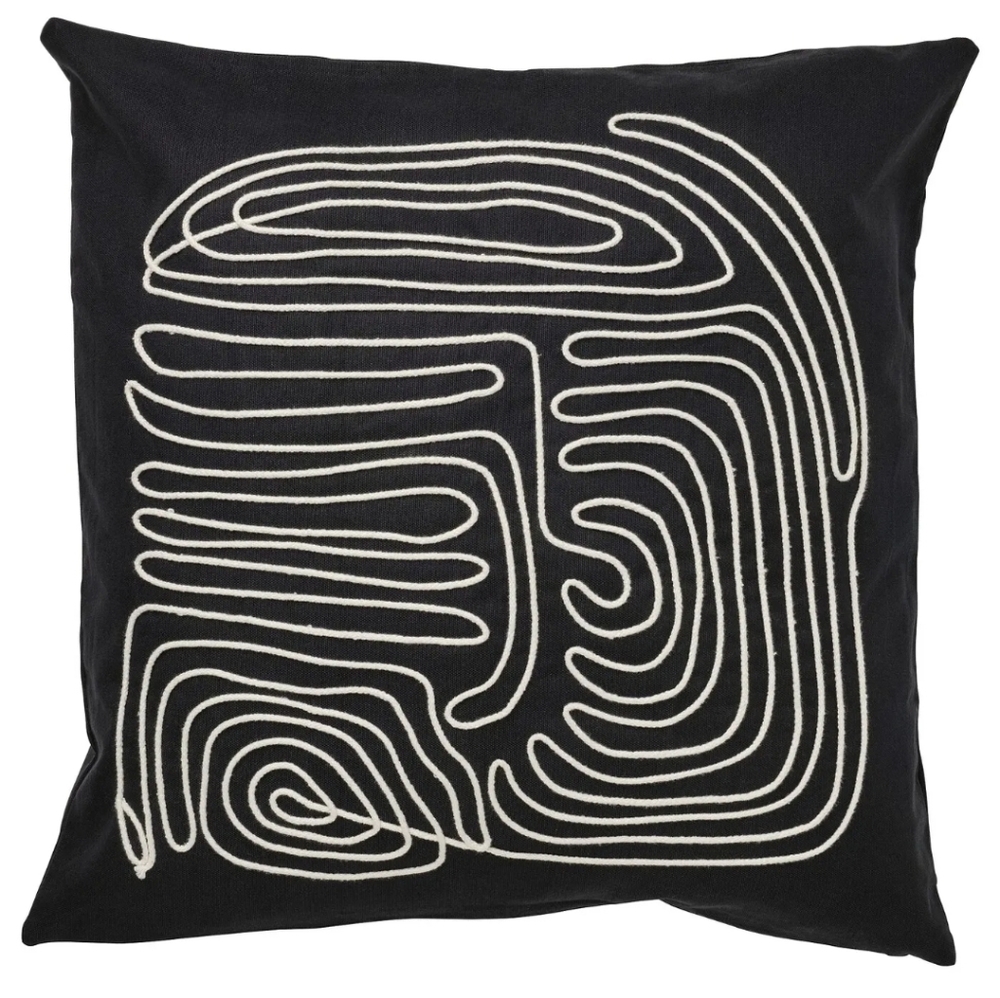 NWT Ikea BRUNBRÄKEN Cushion cover, black/white, 20x20 " - Picture 2 of 7